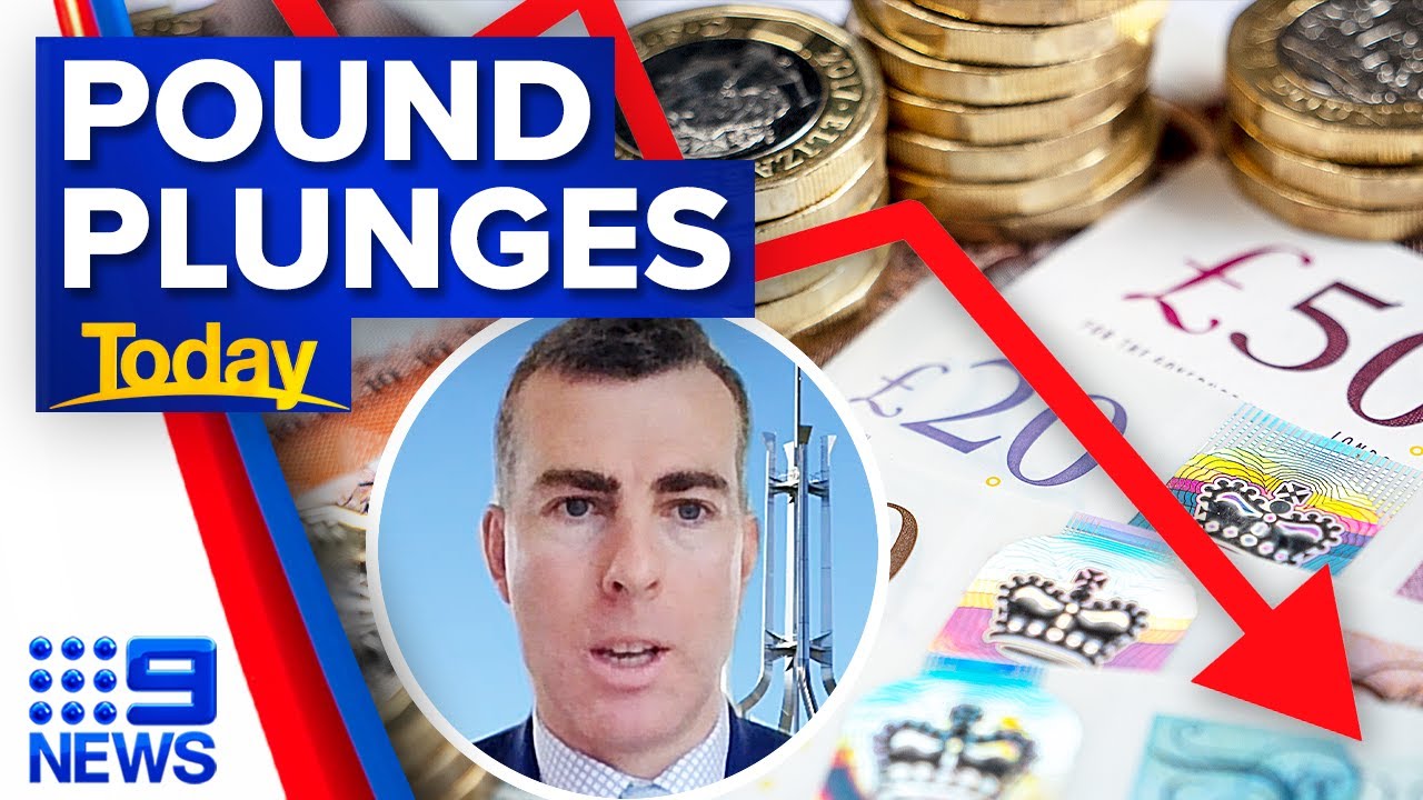 British pound plunges amid fears of world recession | 9 News Australia