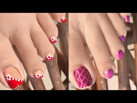 toe nail/Purple Tulip|manicure|white|glossy|squoval|short|cartoon|daily –  Glamermaid Glam