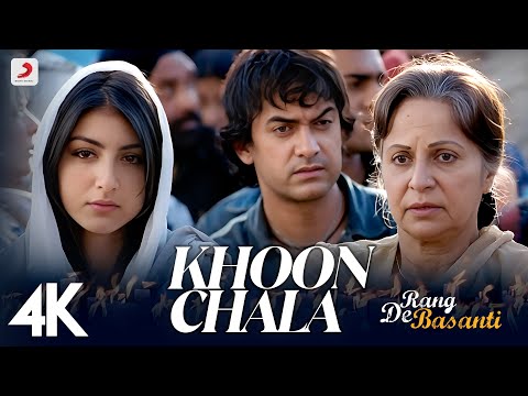 Khoon Chala - Official 4K Video|Rang De Basanti |A.R. Rahman |Aamir Khan | Siddharth | Mohit Chauhan