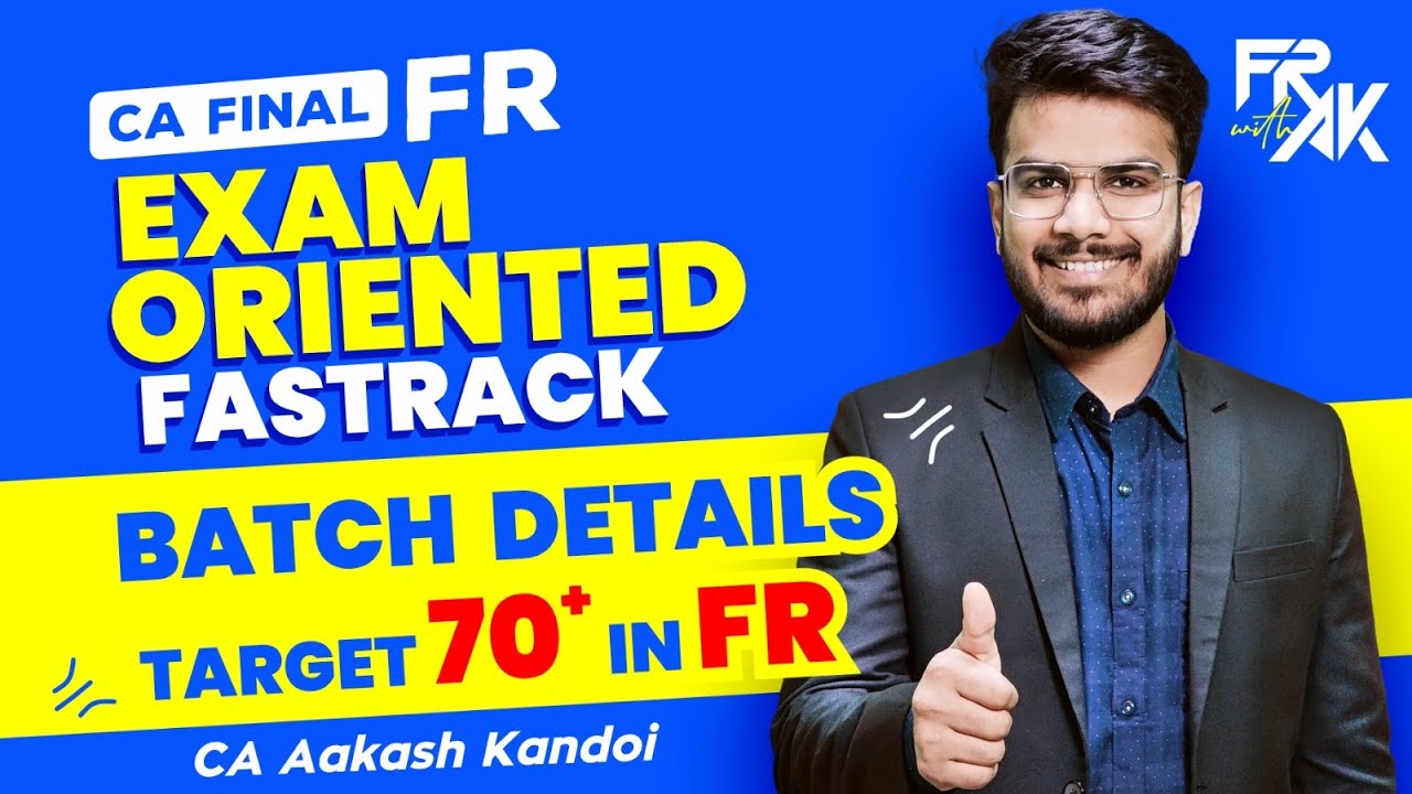 Worried about FR? Target 70+🔥 | FR Exam Oriented Fast Track Batch ...