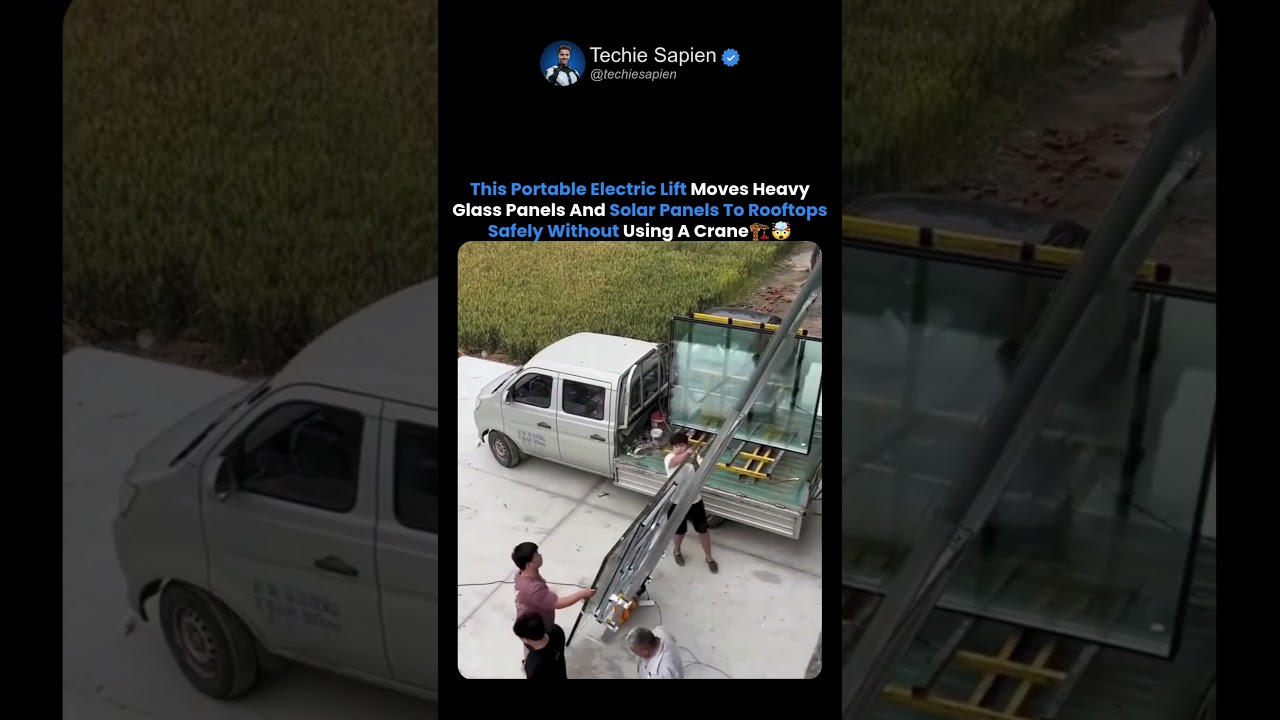 This Electric Lift Safely Carries Glass To Rooftops 🪟⚡🤯