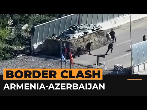 Moment Armenians shoot at Azerbaijani guards over flag | Al Jazeera Newsfeed