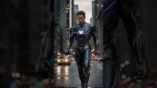 IRON MAN Wearing BLACK PANTHER’s Suit?! 🖤🤖 Wakanda Tech Meets Stark Genius! #ai #marvel #shorts