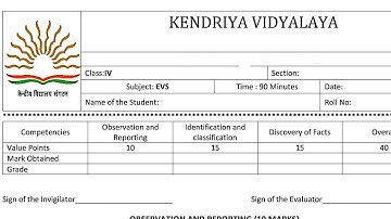 KV PT-1 question Paper / Class 4 EVS /Sample question paper for kendriya vidyalaya students NCERT