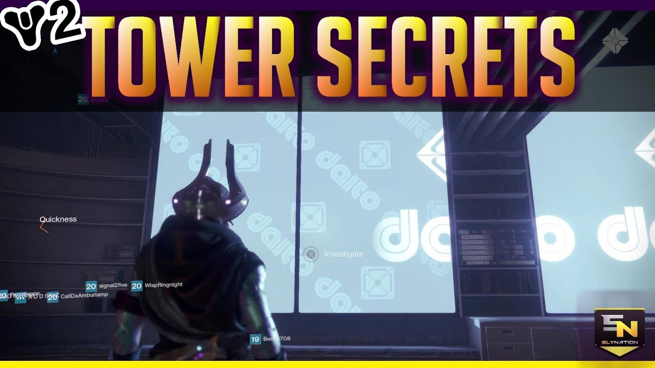 Destiny 2 Tower Secrets Hidden Activity And Rooms Youtube