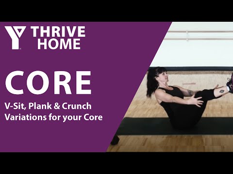 YThrive CORE 7: V Sit, Plank & Crunch Variations for your Core