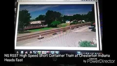 NS RS5T High Speed Short Container Train at Chesterton Indiana on Thu June 15, 2017 This Evening