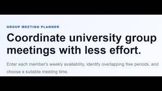 Group 14 Student Time Availability Planner Demostration