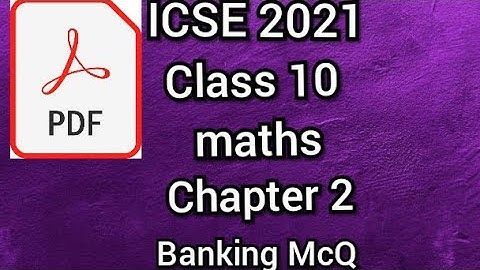Icse 2021 class 10 maths  chapter 2 McQ with answers