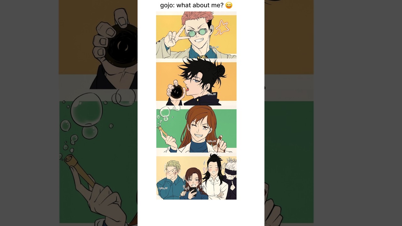 gojo: what about me? 😀 #anime #jjk #jujutsukaisen #gojo #geto #megumi #itadori #funny #shorts #memes