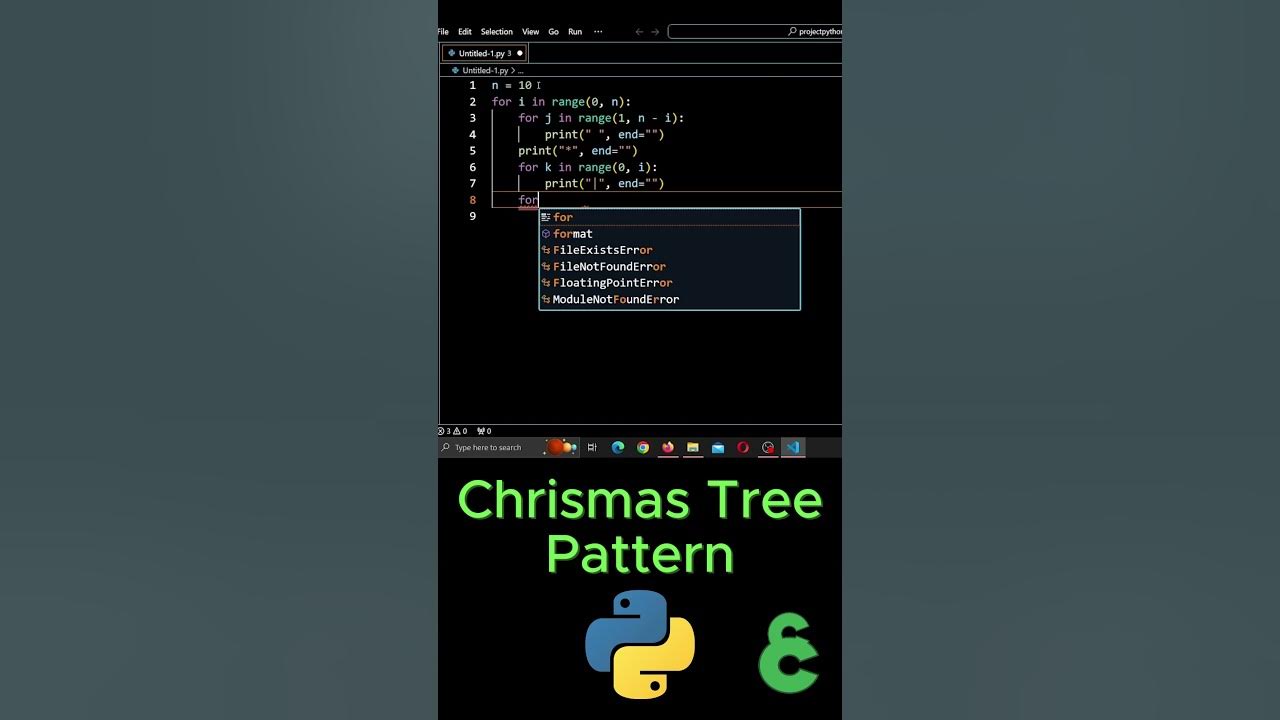 python Christmas Tree pattern - YouTube