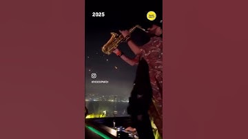 Thumbnail of Lebanese saxophonist plays on as Iranian missiles hurtle towards Israel.#iran #israel