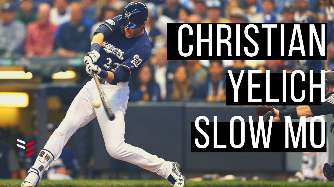 Christian Yelich Home Run Swing Slow Motion Baseball Highlights