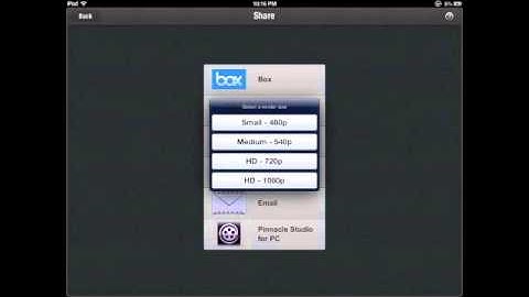 Pinnacle Studio on iPad - Tutorial 7 - Publishing and Sharing your movie