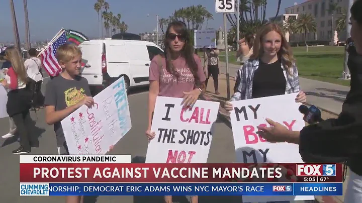 Anti-Vaccine Mandate Group Protests Outside County Building