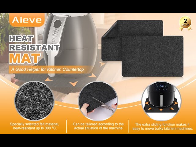 Heat Resistant Mat for Air Fryer with Appliance Slider Function, Coffee Mat  Kitchen Heat Resistant Pad for Countertop Heat Protector