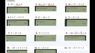 ACT Prep  Unit 1  Day 12  Order of Operations