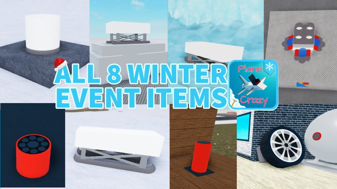 All 8 Winter Event Item Locations! Roblox Plane Crazy YouTube