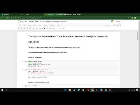 The spark Foundation, Task 1 GRIP November 2021.    #tsf #gripnov21 #task1#datascience #internship