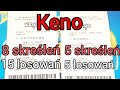 Keno. 8 skreśleń na 15 losowań. 5 skreśleń na 5 losowań