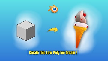 Low-Poly Ice Cream Timelapse | Blender Speed Modeling 🍦#blender #lowpoly