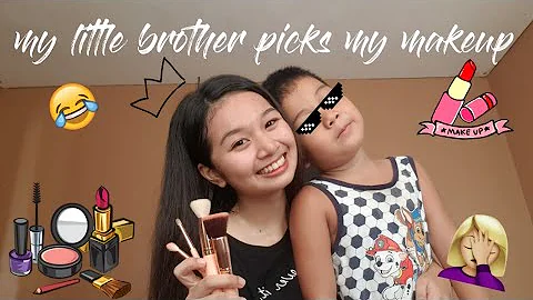 MY LITTLE BROTHER PICKS MY MAKE UP || DENICE ZEA T...