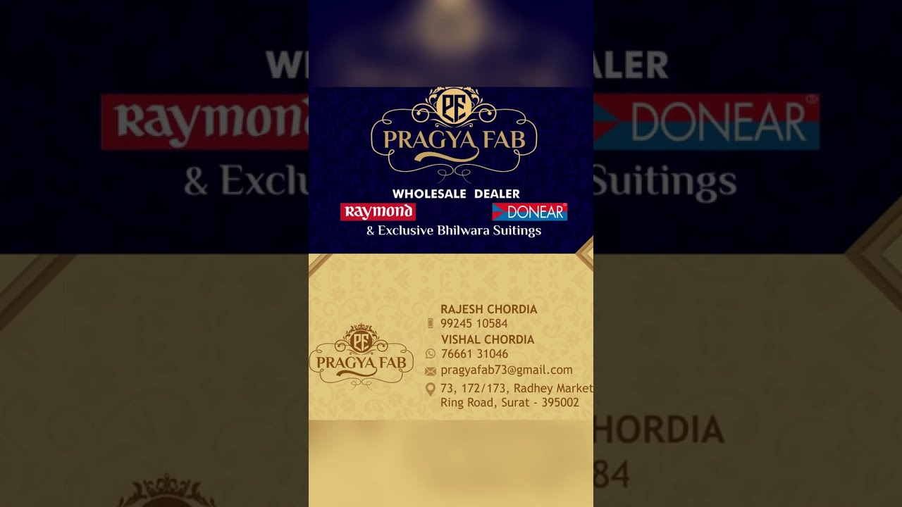 BEST BRANDED AND WHOLESALE SUITING SHIRTING FABRICS IN SURAT - Pragyafab.