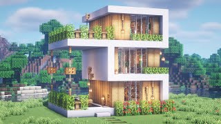 【マインクラフト】おしゃれなモダンハウスの作り方【Minecraft】How to Build a Modern House【マイクラ建築】