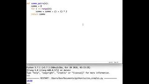 Somme des n premiers pairs, resp. impairs