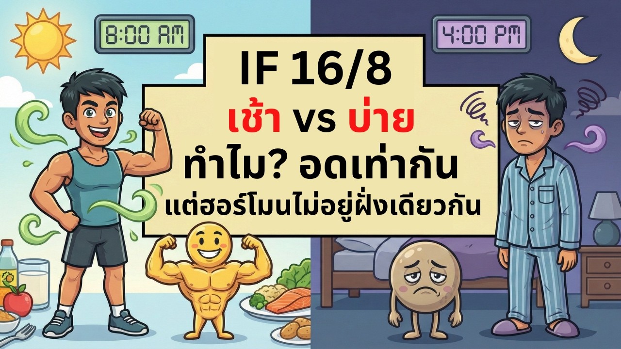 ( IF 16/8 ) เช้า vs บ่าย - ทำไม? อดเท่ากัน แต่ฮอร์โมนไม่อยู่ฝั่งเดียวกัน | เรื่องไม่รู้รอบตัว