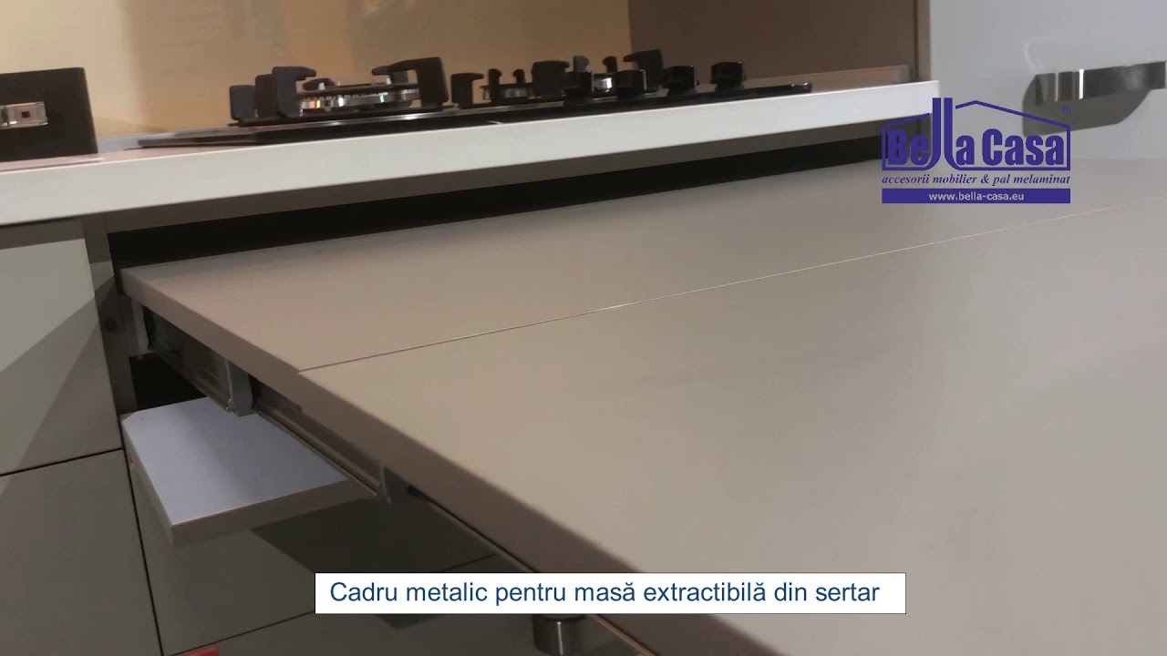 Cadru metalic pentru masă extractibilă din sertar