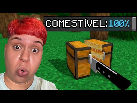 FIQUEI SUPER GORDO COMENDO BLOCOS NO MINECRAFT!!