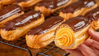 Os confeiteiros estão escondendo ESTA receita de éclairs!  As crianças adoram esta sobremesa de crem