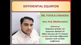 LECTURE-9 I UNIT-1 I Reduction of Order I Inspection Method I ENGINEERING MATHEMATICS-II