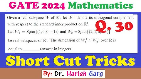 Question 30 | Dimension of Subspace | GATE 2024 Mathematics