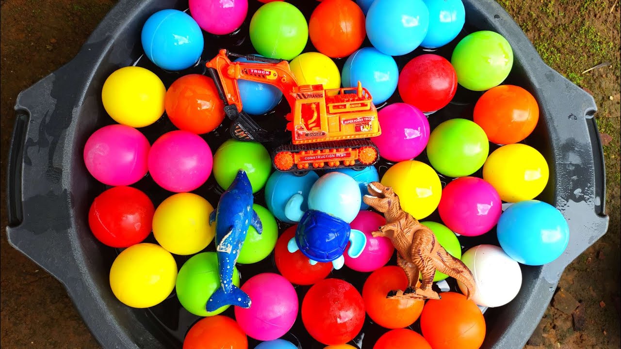 mainan lumpur warna mobil mobilan dinosaurus ultraman excavator truk ...