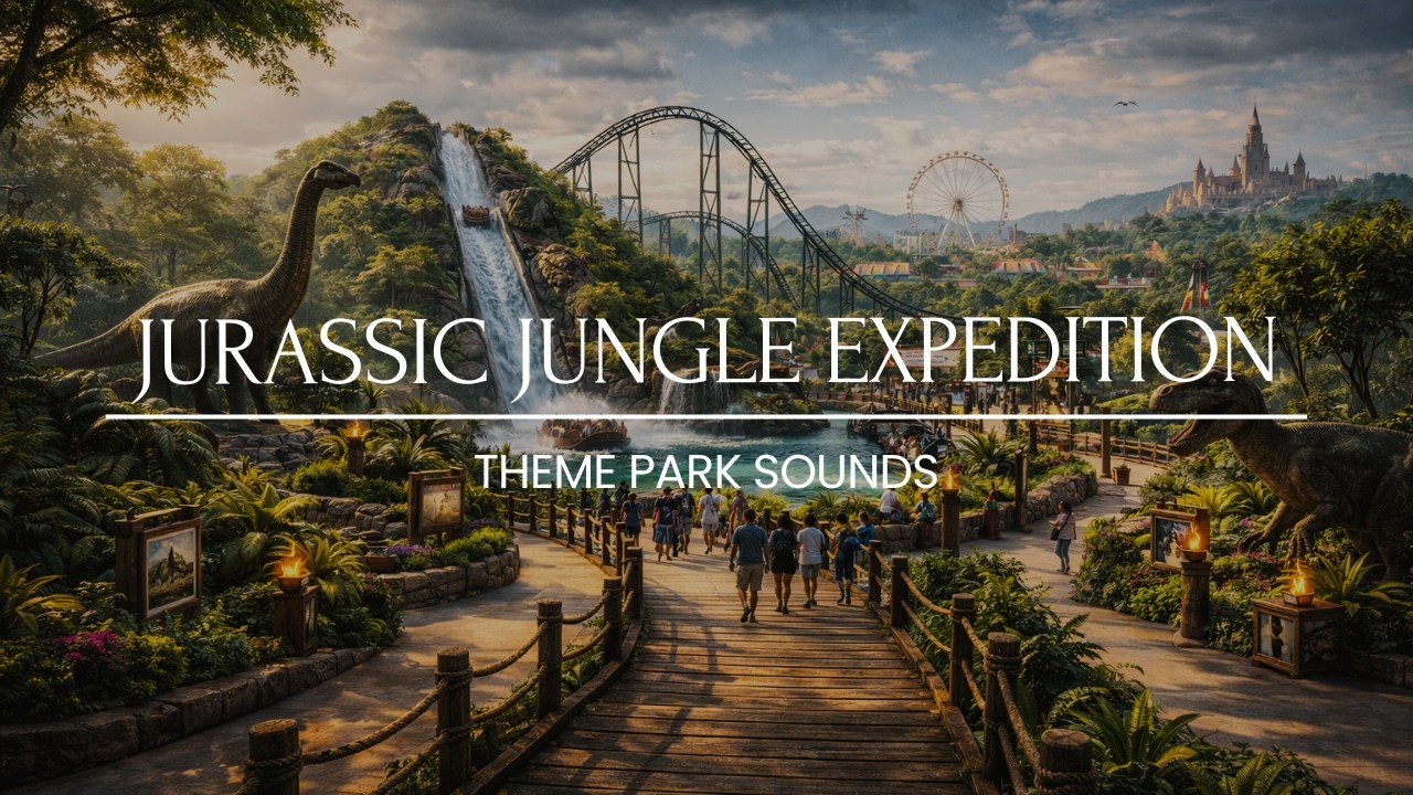 Jurassic Jungle Expedition | Immersive Adventure Theme Park Music | Universal Inspired Ambience