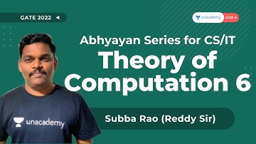 Theory of Computation 6 | Abhyayan Series | Concepts through Questions | Subba Rao (Reddy sir)