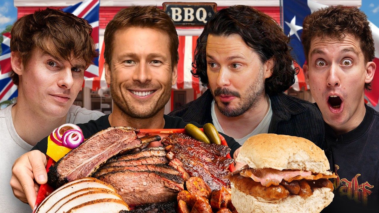 Glen Powell & Edgar Wright rate American vs English BBQ