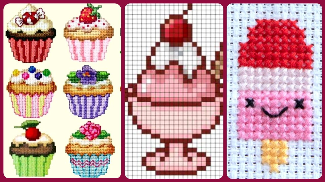 Beautiful Cross Stitch Ice Cream Embroidery Pattern Design Ideas - YouTube beautiful-cross-stitch-ice-cream-embroidery-pattern-design-ideas-youtube