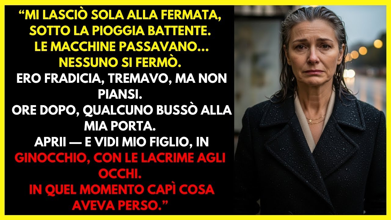 Mio figlio mi ha lasciato alla fermata dell'autobus sotto la pioggia, Ore dopo, ha bussato alla mia