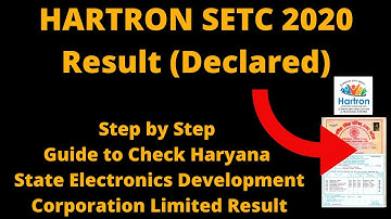 HARTRON SETC 2020 Result (Declared)-Haryana State Electronics Development Corporation Limited Result