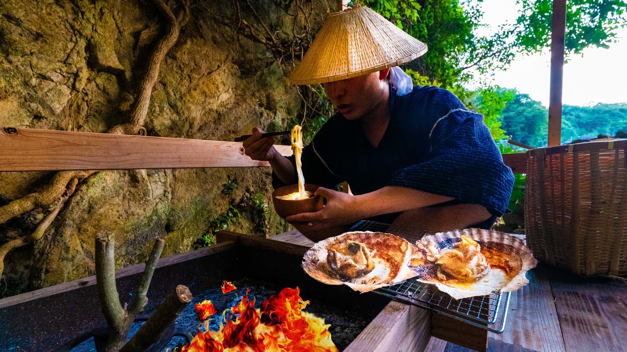 【網焼き】ホタテのバター焼きときつねうどん｜Japanese Cooking | Udon