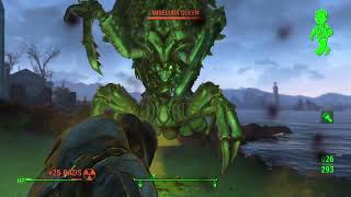Fallout 4 Ps4 - Mirelurk Queen Erupts From Puddle And Immediately Destroys - Bethesda Jerk Move
