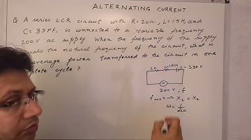 A series LCR circuit with R=20 ohms , L=1.5 H and C=35 uF is connected to a variable frequency... 