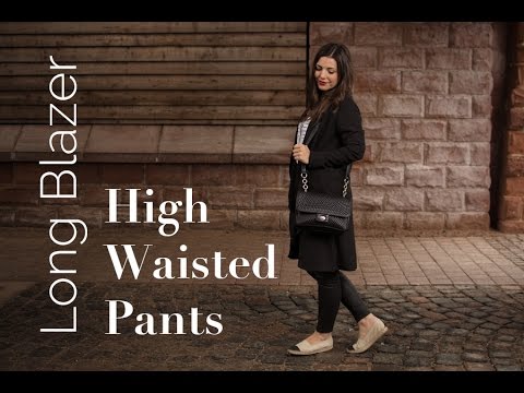 Lookbook | Outfit Ideas | Long Blazer And High Waisted Pants - YouTube