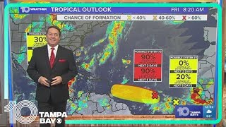 Tracking the Tropics: Three new disturbances being tracked, one with 90% chance of formation