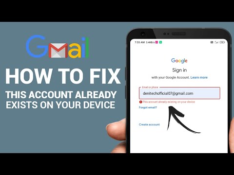 This account already exists on your device | How to fix gmail login problem