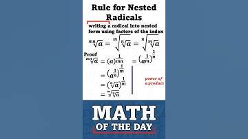 Derivation of the Rule for Nested Radicals [Math of the Day] #mathoftheday