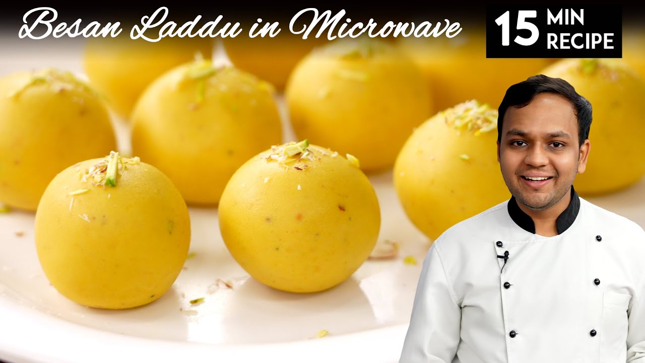 Besan ke Ladoo in LG Microwave - Diwali Sweets -15 Minute Laddu Recipe - CookingShooking | Yaman Agarwal